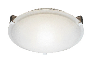 Trans Globe Lighting-59007 BN-Three Light Clipped Flush Mount   Brushed Nickel Finish with White Frosted Glass